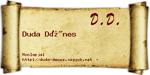 Duda Dénes névjegykártya